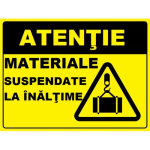 Indicator Pentru materiale suspendate la inaltime, Sticker autocolant