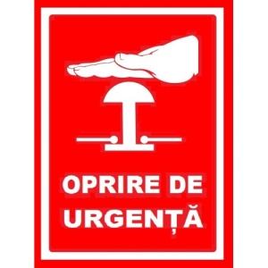 Indicator Pentru oprire de urgenta, Sticker autocolant