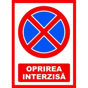 Indicator Pentru oprirea interzisa, Sticker autocolant