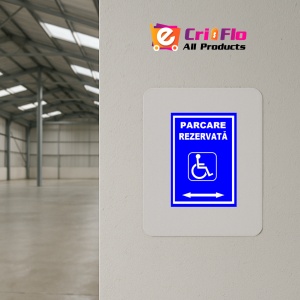 Indicator Pentru parcare rezervata persoane cu handicap cu sageata stanga si dreapta, Sticker autocolant - Img 3