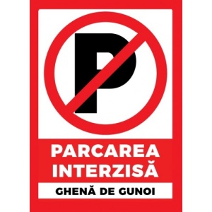 Indicator Pentru parcarea interzisa ghena de gunoi, Sticker autocolant