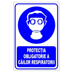 Indicator pentru protectia obligatorie a cailor respiratori, Sticker autocolant