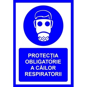 Indicator Pentru protectia obligatorie a cailor respiratorii, Sticker autocolant
