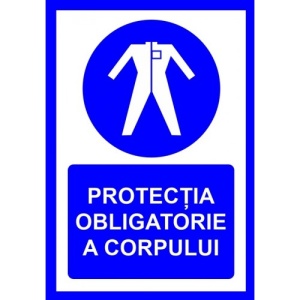 Indicator Pentru protectia obligatorie a corpului, Sticker autocolant
