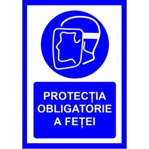 Indicator Pentru protectia obligatorie a fetei, Sticker autocolant - Img 1