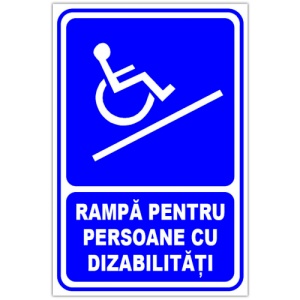 Indicator Pentru rampa persoane cu handicap, Sticker autocolant