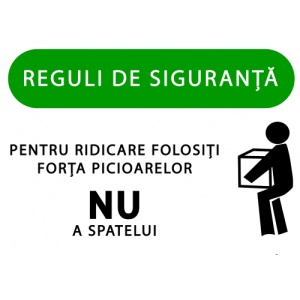 Indicator Pentru ridicare folositi forta picioarelor nu a spatelui, Sticker autocolant