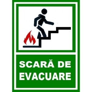 Indicator Pentru scara de iesire pe scara in dreapta sus, Sticker autocolant