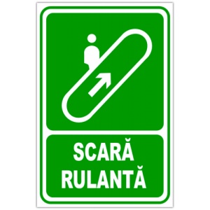 Indicator Pentru scara rulanta in sus, Sticker autocolant