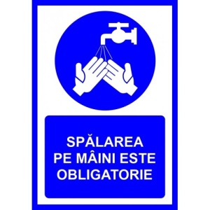 Indicator Pentru spalarea pe maini este obligatorie, Sticker autocolant