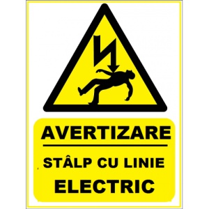Indicator Pentru stalp cu linie electric, Sticker autocolant