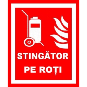 Indicator Pentru stingator pe roti, Sticker autocolant