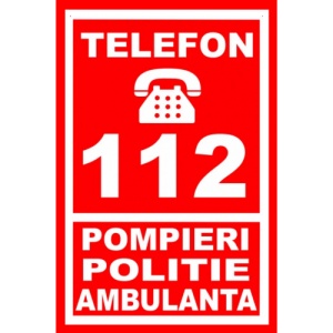 Indicator Pentru telefon 112 pompieri politia ambulanta, Sticker autocolant