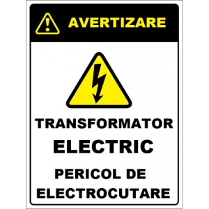 Indicator Pentru transformator electric pericol de electrocutare, Sticker autocolant