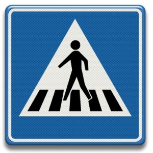 Indicator pentru trecere de pietoni, Sticker autocolant