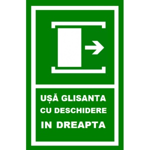 Indicator Pentru usa glisanta spre dreapta, Sticker autocolant