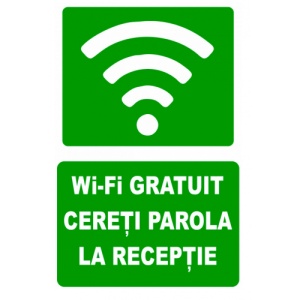 Indicator Pentru wi-fi gratuit cereti parola la receptie, Sticker autocolant
