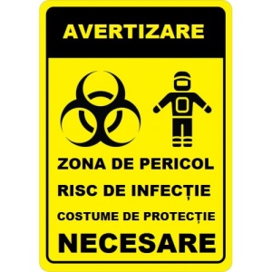 Indicator Pentru zona de pericol risc de infectie, Sticker autocolant