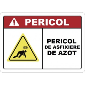 Indicator Pericol de asfixiere de azot, Sticker autocolant