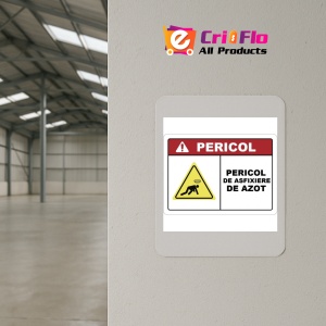 Indicator Pericol de asfixiere de azot, Sticker autocolant - Img 3