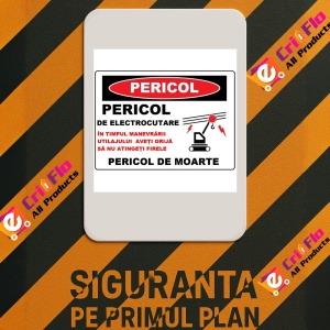 Indicator Pericol de electrocutare nu atingeti firele de curent, Sticker autocolant - Img 2