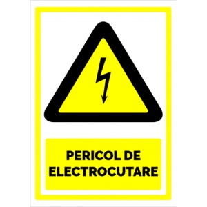 Indicator Pericol de electrocutare si avertizare, Sticker autocolant