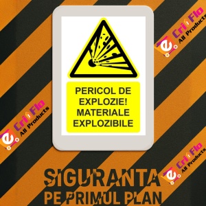Indicator Pericol de explozie materiale explozibile indicator de avertizare, Sticker autocolant - Img 3