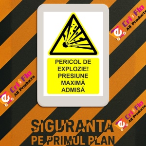 Indicator Pericol de explozie presiune maxima admisa indicator de avertizare, Sticker autocolant - Img 3