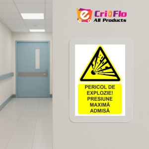 Indicator Pericol de explozie presiune maxima admisa indicator de avertizare, Sticker autocolant - Img 5