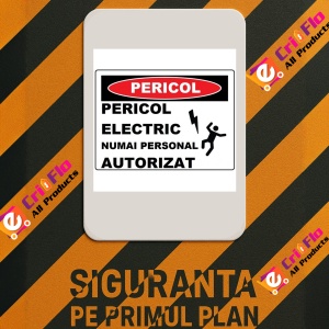 Indicator Pericol electric numai personal autorizat, Sticker autocolant - Img 2