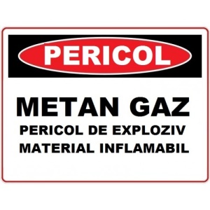 Indicator Pericol metan gaz pericol de explozie material inflamabil, Sticker autocolant