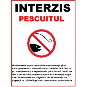 Indicator Pescuit interzis, Sticker autocolant