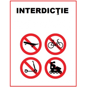 Indicator Placuta pentru interdictie, Sticker autocolant