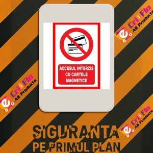 Indicator Placute accesul interzis cu cartele magnetice, Sticker autocolant - Img 2