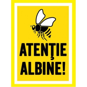 Indicator Placute atentie albine, Sticker autocolant