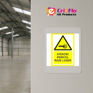 Indicator Placute atentie pericol raze laser, Sticker autocolant - Img 3