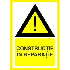 Indicator Placute constructie in reparatie, Sticker autocolant