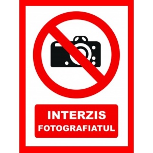 Indicator Placute interzis fotografiatul, Sticker autocolant