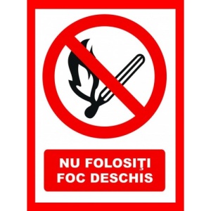 Indicator Placute nu folositi foc deschis, Sticker autocolant