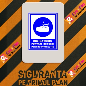 Indicator Placute obligatoriu purtati botosei pentru protectie, Sticker autocolant - Img 2