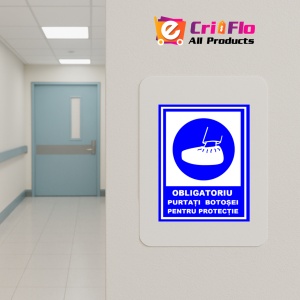 Indicator Placute obligatoriu purtati botosei pentru protectie, Sticker autocolant - Img 4