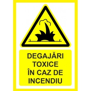 Indicator Placute pentru degajari toxice in caz de incendiu, Sticker autocolant