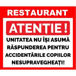 Indicator Placute pentru restaurant, Sticker autocolant