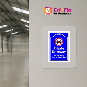Indicator Private Driveway Do Not Block Open Or Closed Gate Sign, Sticker autocolant - Img 3