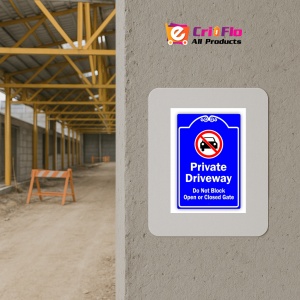 Indicator Private Driveway Do Not Block Open Or Closed Gate Sign, Sticker autocolant - Img 5