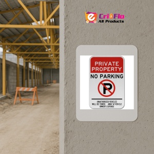 Indicator Private Property No Parking Sign, Sticker autocolant - Img 5