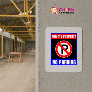 Indicator Private property no parking signs, Sticker autocolant - Img 5