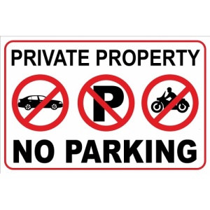 Indicator Private property no parking, Sticker autocolant