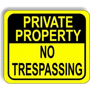 Indicator Private property, Sticker autocolant