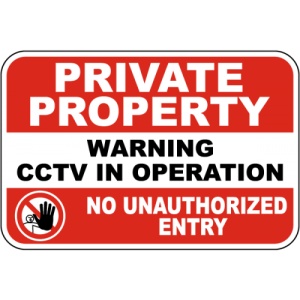 Indicator Private Property Warning CCTV In Operation Sign, Sticker autocolant